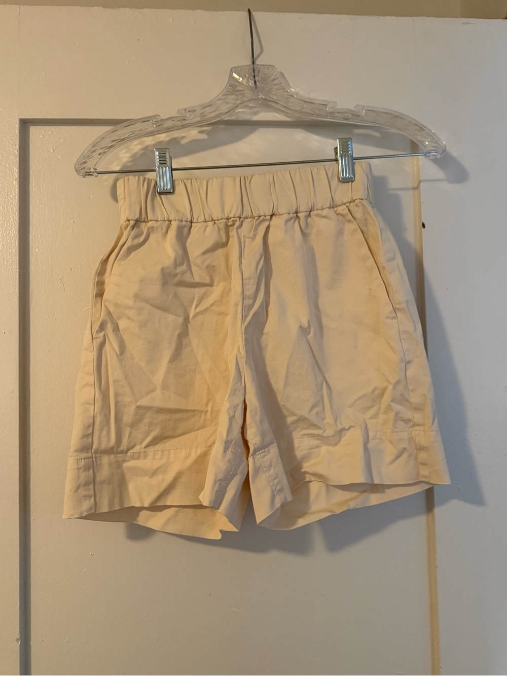 Everlane Pale Yellow Elastic Waist Shorts